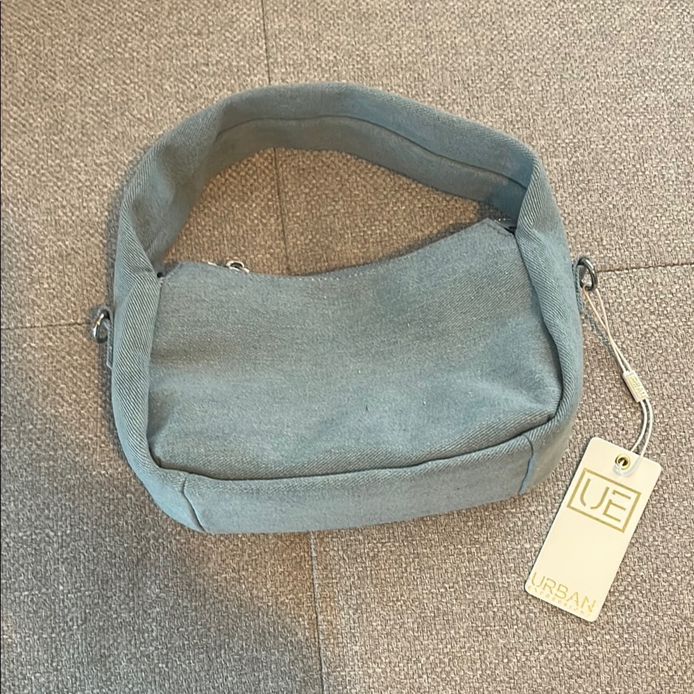 Urban Expressions Blue Shoulder Bag Suede-Like Finish